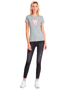 Playera manga corta GUESS cuello redondo para mujer