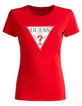 Playera manga corta Guess cuello redondo para mujer