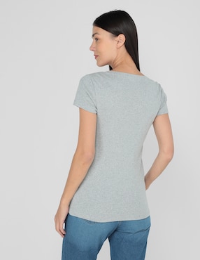 Playera manga corta Tommy Hilfiger cuello v para mujer