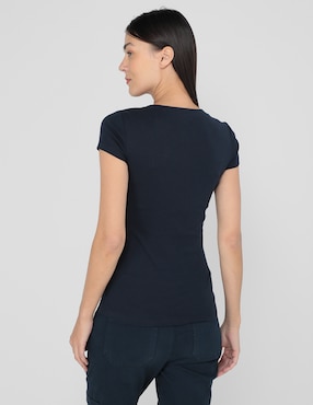 Playera manga corta Tommy Hilfiger cuello v para mujer