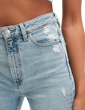 Jeans mom GUESS corte cintura para mujer