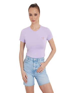 Playera Manga Corta GUESS Cuello Redondo Para Mujer