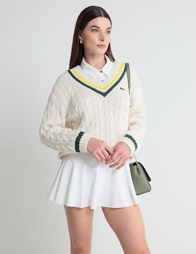 Suéter Lacoste Cuello V Para Mujer