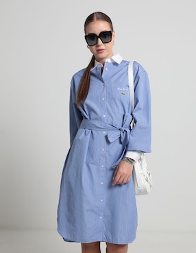 Vestido 3/4 casual Lacoste French Heritage para mujer