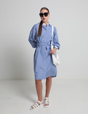 Vestido 3/4 casual Lacoste French Heritage para mujer