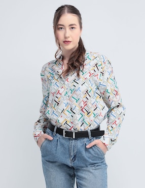 Camisa Tommy Hilfiger Manga Larga Para Mujer