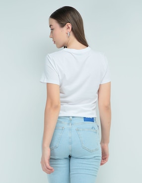 Playera manga corta HUGO Blue cuello redondo para mujer