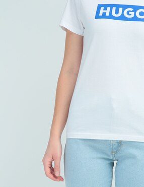 Playera manga corta HUGO Blue cuello redondo para mujer