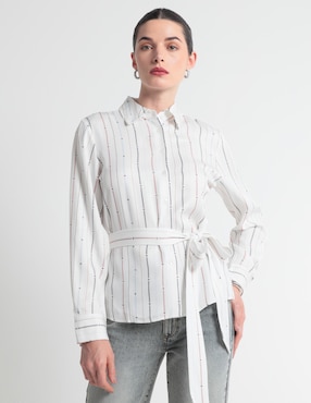 Camisa Tommy Hilfiger Manga Larga Para Mujer