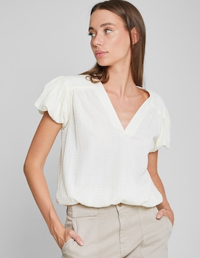 Blusa Trucco Manga Corta Para Mujer