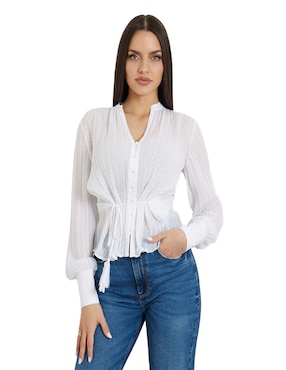 Blusa GUESS Manga Larga Para Mujer