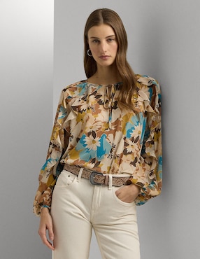 Blusa Lauren Ralph Lauren Manga Larga Para Mujer