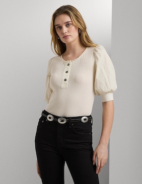 Blusa Lauren Ralph Lauren Manga 3/4 Para Mujer