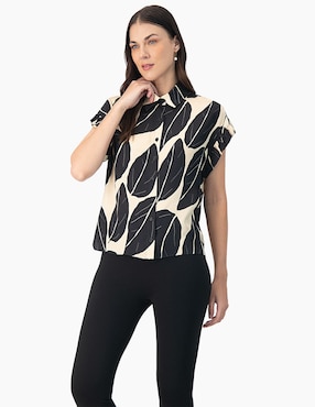 Blusa Camisera Ivonne Manga Corta Para Mujer