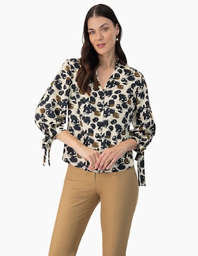 Blusa Ivonne Manga Larga Para Mujer