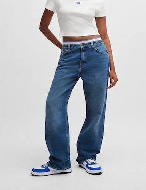 Jeans Straight HUGO BLUE Corte Cintura Para Mujer