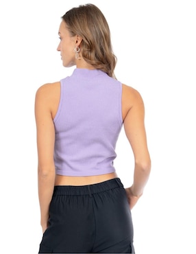 Top Forever 21 cuello alto tirante ancho