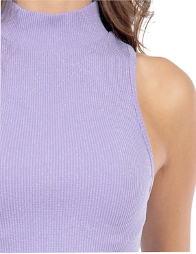 Top Forever 21 cuello alto tirante ancho