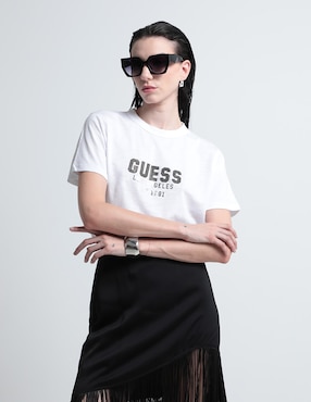 Playera Manga Corta GUESS Cuello Redondo Para Mujer