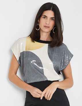 Blusa Trucco Manga Corta Para Mujer