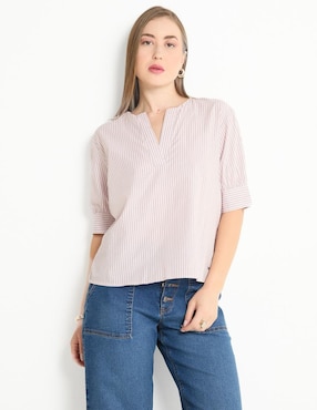 Blusa Tommy Hilfiger Manga Al Codo Para Mujer