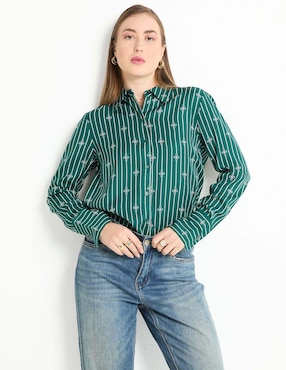 Camisa Tommy Hilfiger Manga Larga Para Mujer