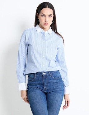 Camisa Tommy Hilfiger De Algodón Manga Larga Para Mujer