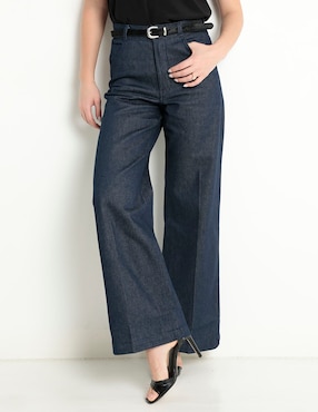 Jeans Wide Leg Calvin Klein Corte Cintura Alta Para Mujer