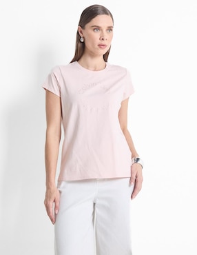 Playera Manga Corta Calvin Klein Cuello Redondo Para Mujer