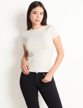 Playera Manga Corta Calvin Klein Jeans Cuello Redondo Para Mujer