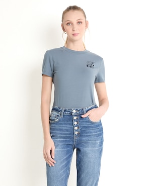 Playera Manga Corta Calvin Klein Jeans Cuello Redondo Para Mujer