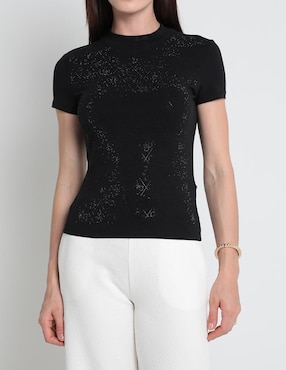 Playera manga corta GUESS cuello redondo para mujer