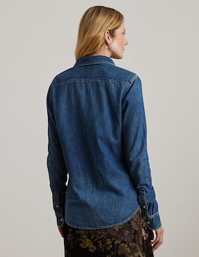 Blusa camisera Lauren Ralph Lauren manga larga para mujer