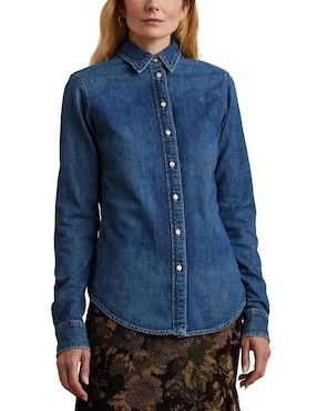 Blusa camisera Lauren Ralph Lauren manga larga para mujer