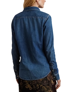 Blusa camisera Lauren Ralph Lauren manga larga para mujer