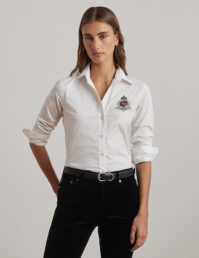 Blusa Camisera Lauren Ralph Lauren Manga Larga Para Mujer