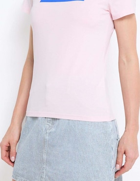 Playera manga corta Hugo Blue cuello redondo para mujer