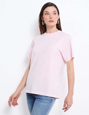 Playera manga corta Hugo Blue cuello redondo para mujer