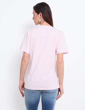 Playera manga corta Hugo Blue cuello redondo para mujer