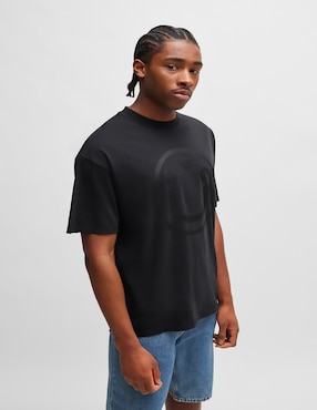 Playera manga corta HUEGO BLUE S25 cuello redondo unisex
