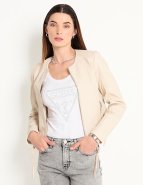 Chamarra Casual GUESS De Piel Para Mujer