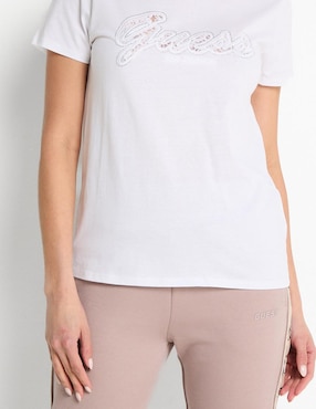 Playera manga corta Guess cuello redondo para mujer