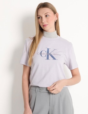 Playera Manga Corta Calvin Klein Jeans Cuello Redondo Para Mujer