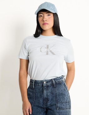 Playera Manga Corta Calvin Klein Jeans Cuello Redondo Para Mujer