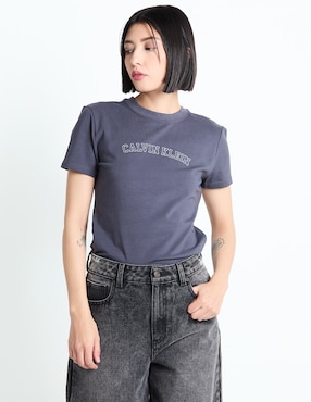 Playera Manga Corta Calvin Klein Jeans Cuello Redondo Para Mujer