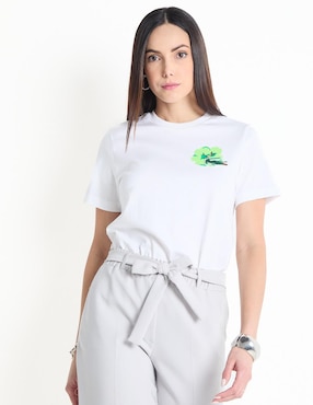 Playera Manga Corta Lacoste Cuello Redondo Para Mujer