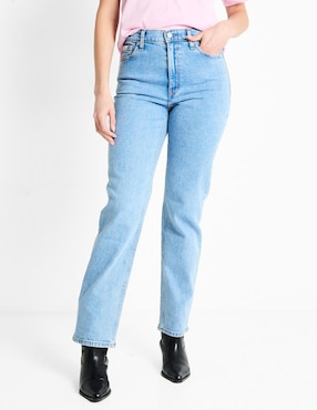 Jeans Straight Calvin Klein Jeans Corte Media Cintura Para Mujer