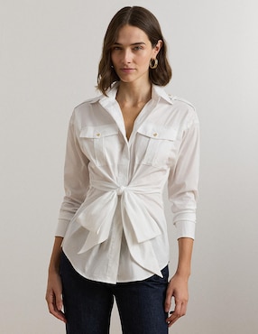 Blusa Camisera Lauren Ralph Lauren Manga Larga Para Mujer