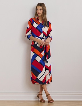 Vestido Midi Casual Lauren Ralph Lauren Para Mujer