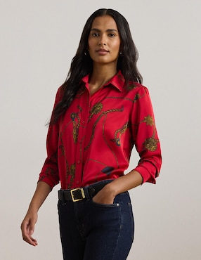 Blusa Camisera Lauren Ralph Lauren Manga Larga Para Mujer